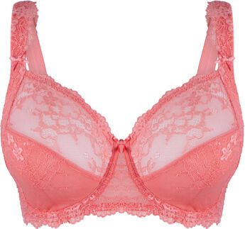 LingaDore niet-voorgevormde beugelbh Daily Full Coverage Lace koraalrood