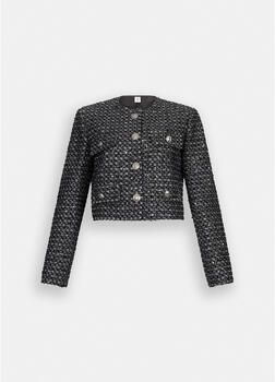 Liu Jo White Korte blazer met viscose en pailletten