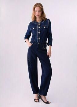 Liu Jo White barrel fit jeans van puur katoen met strass-steentjes - Foto 3