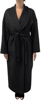 Liu Jo White Lange wollen jas met strikceintuur