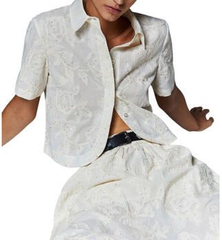 Liu Jo White regular fit blouse met stitchings en pailletten - Foto 3