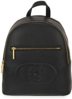 Liu Jo Rugzak voor dames met reliëflogo aan de voorkant Black Dames