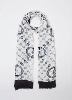 Liu Jo Zwart Sjaal met Rafelrand Multicolor Dames