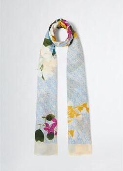 Liu Jo Blauwe sjaal met bloemenprint en rafelrand Blue Dames - Foto 2