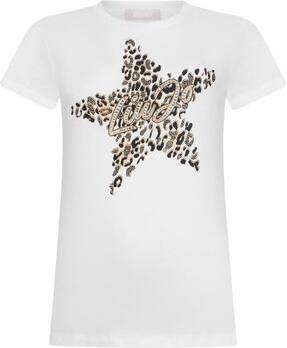 Liu Jo White T-shirt met labelprint en siersteentjes - Foto 3