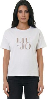 Liu Jo White regular fit T-shirt met strass-steentjes - Foto 3