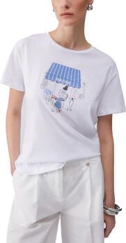 Liu Jo White T-shirt met motief en met siersteentjes