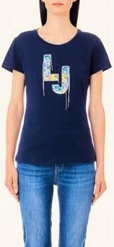 Liu Jo Logo en Strass T-shirt Blue Dames