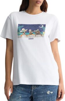 Liu Jo Grafische Print T-shirts met Crew Neck White Dames - Foto 8