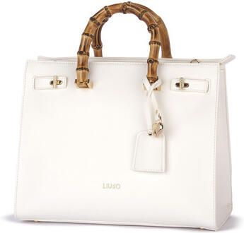 Liu Jo Witte Tote Tas met Bamboe Handvatten White Dames - Foto 2