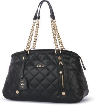 Liu Jo Zwarte schoudertas met sprankelende details Black Dames