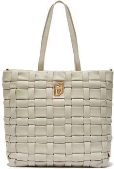 Liu Jo Witte Geweven Eco-Leren Tote Tas White Dames - Foto 3