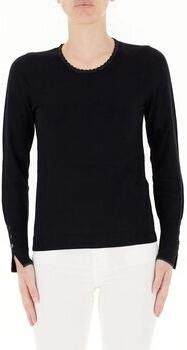 Liu Jo Geribbelde trui met ronde hals Black Dames - Foto 3