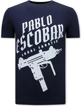 Local Fanatic T-shirt Korte Mouw Pablo Escobar Uzi Print