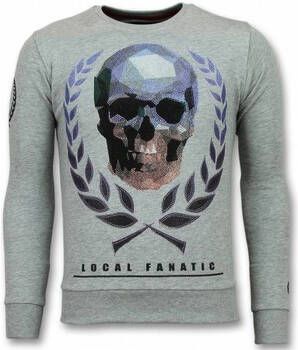 Local Fanatic Sweater Doodskop Skull Rhinestone
