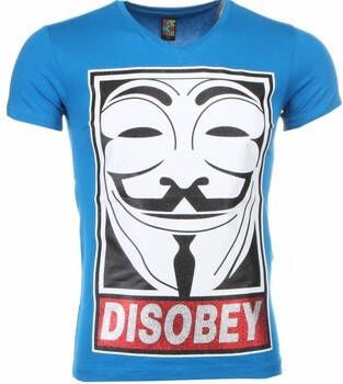 Local Fanatic T-shirt Korte Mouw Anonymous Disobey Print