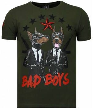 Local Fanatic T-shirt Korte Mouw Bad Boys Pinscher Rhinestone