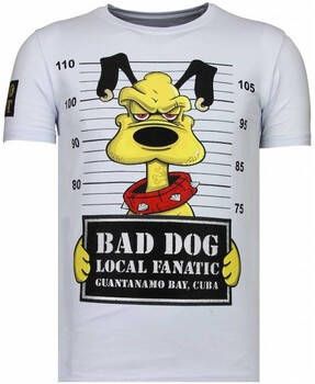 Local Fanatic T-shirt Korte Mouw Bad Dog Rhinestone