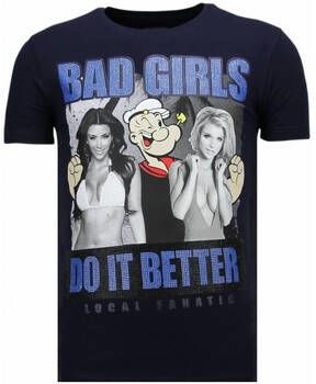 Local Fanatic T-shirt Korte Mouw Bad Girls Do It Better Rhinestone