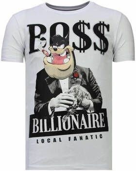 Local Fanatic T-shirt Korte Mouw Billionaire Boss Rhinestone