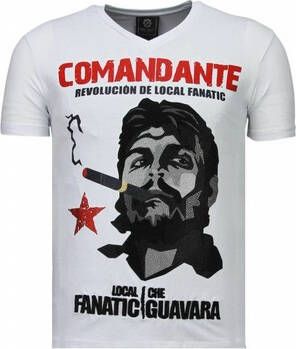 Local Fanatic T-shirt Korte Mouw Che Guevara Comandante Rhinestone