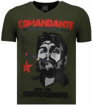Local Fanatic T-shirt Korte Mouw Che Guevara Comandante Rhinestone