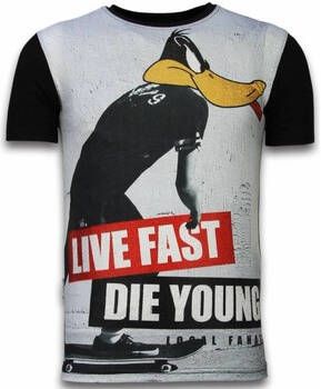 Local Fanatic T-shirt Korte Mouw Duck Live Fast Digital Rhinestone