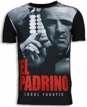Local Fanatic T-shirt Korte Mouw El Padrino Face Digital Rhinestone