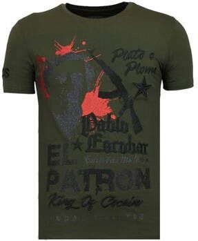 Local Fanatic T-shirt Korte Mouw El Patron Pablo Rhinestone