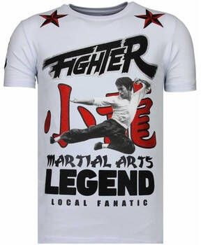 Local Fanatic T-shirt Korte Mouw Fighter Bruce Lee Rhinestones