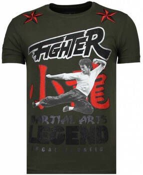 Local Fanatic T-shirt Korte Mouw Fighter Bruce Lee Rhinestones