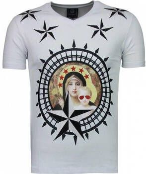 Local Fanatic T-shirt Korte Mouw Holy Mary Rhinestone
