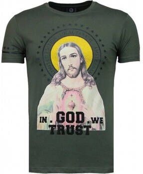 Local Fanatic T-shirt Korte Mouw Jesus Rhinestone