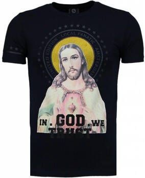 Local Fanatic T-shirt Korte Mouw Jezus Rhinestone