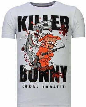 Local Fanatic T-shirt Korte Mouw Killer Bunny Rhinestone