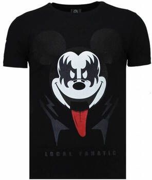 Local Fanatic T-shirt Korte Mouw Kiss My Mickey Rhinestone