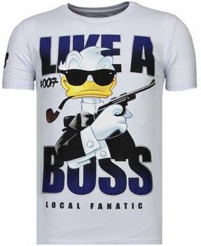 Local Fanatic T-shirt Korte Mouw Like A Boss Rhinestone