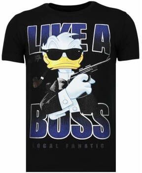 Local Fanatic T-shirt Korte Mouw Like A Boss Rhinestone
