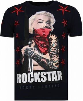 Local Fanatic T-shirt Korte Mouw Marilyn Rockstar Rhinestone