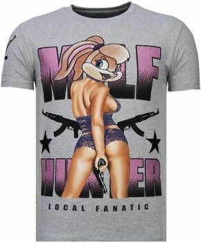 Local Fanatic T-shirt Korte Mouw Milf Hunter Rhinestone