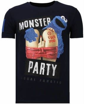Local Fanatic T-shirt Korte Mouw Monster Party Rhinestone
