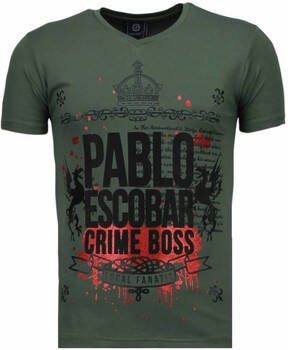 Local Fanatic T-shirt Korte Mouw Pablo Escobar Boss Rhinestone