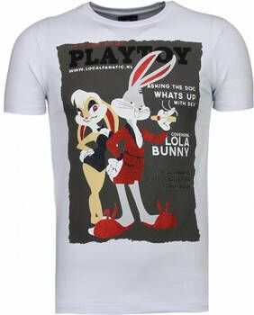 Local Fanatic T-shirt Korte Mouw Playtoy Bunny Rhinestone