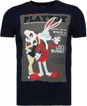 Local Fanatic T-shirt Korte Mouw Playtoy Bunny Rhinestone