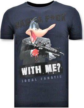 Local Fanatic T-shirt Korte Mouw Print Shooting Duck Gun