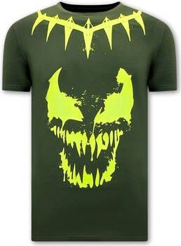 Local Fanatic T-shirt Korte Mouw Print Venom Face Neon