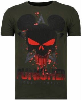 Local Fanatic T-shirt Korte Mouw Punisher Mickey Rhinestone