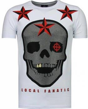 Local Fanatic T-shirt Korte Mouw Rough Player Skull Rhinestone