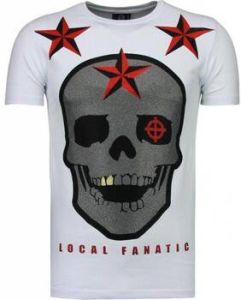 Local Fanatic T-shirt Korte Mouw Rough Player Skull Rhinestone