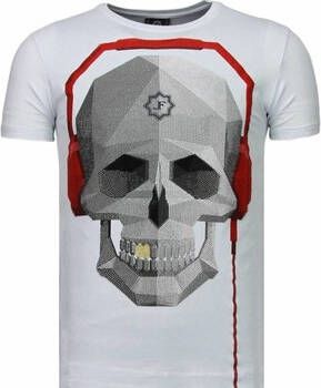 Local Fanatic T-shirt Korte Mouw Skull Bring The Beat Rhinestone